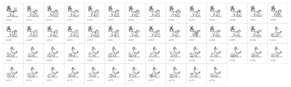 KG DUCKS2 Character Map