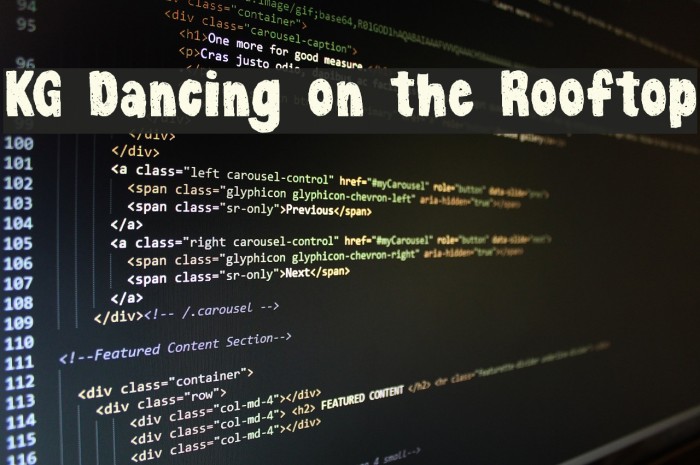 KG Dancing on the Rooftop Font examples