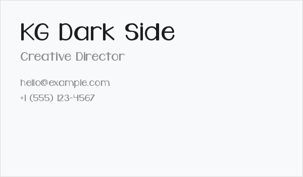 KG Dark Side Business Card