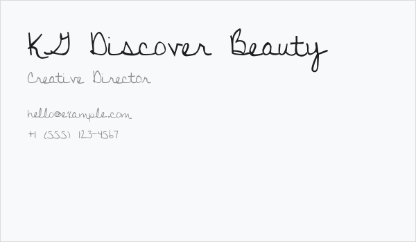 KG Discover Beauty Business Card