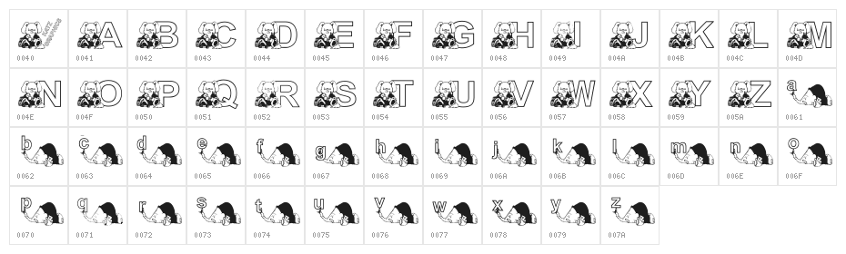 KG ELEBABY Character Map