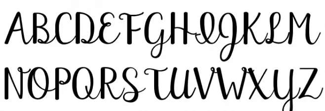 KG Eliza Schuyler Script 字体 大写