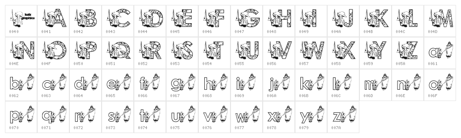 KG FISHERMAN Character Map