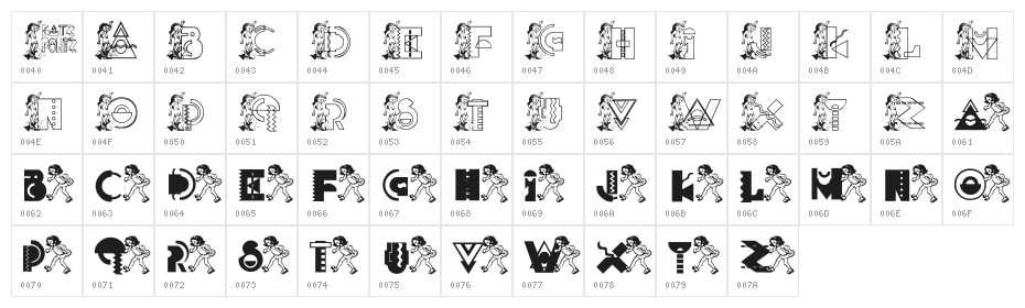 KG FUNKYGIRL Character Map