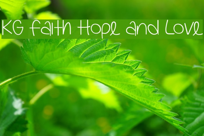 KG Faith Hope and Love Font examples