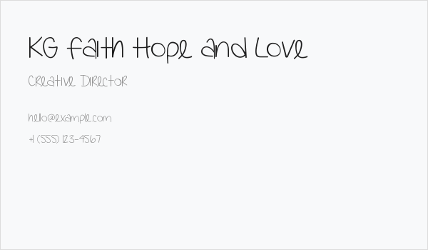 KG Faith Hope and Love Business Card