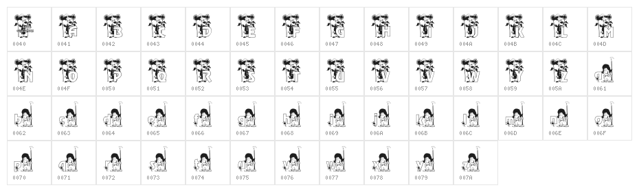 KG GARDEN Character Map