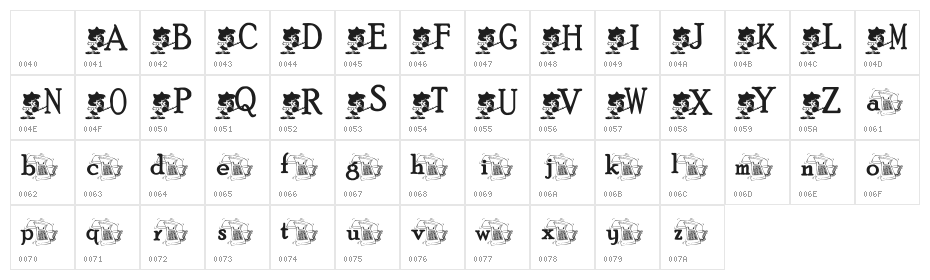 KG GIRLTALK Character Map