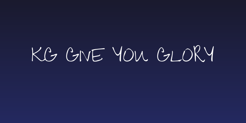 KG Give You Glory Social Header