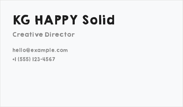 KG HAPPY Solid Business Card