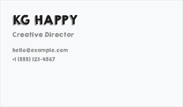 KG HAPPY Business Card