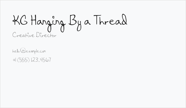 KG Hanging By a Thread Business Card