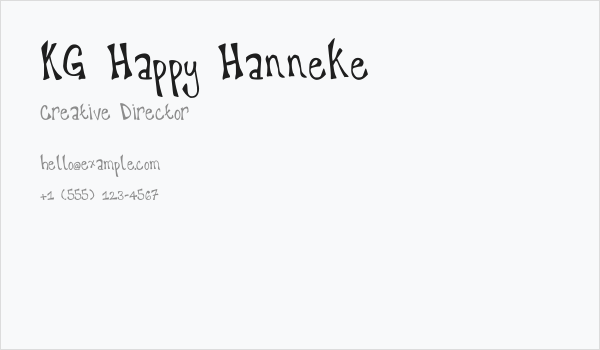 KG Happy Hanneke Business Card