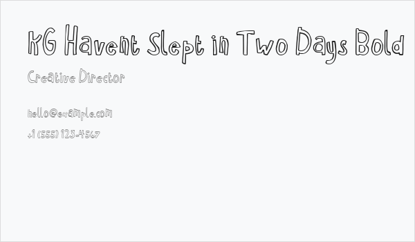 KG Havent Slept in Two Days Bold Business Card