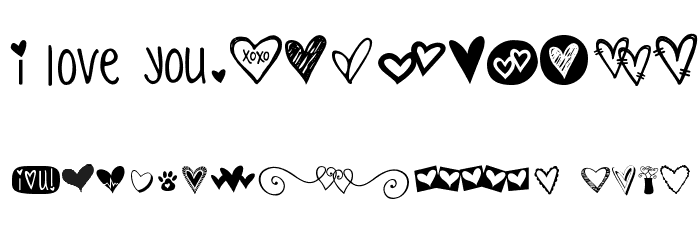 KG Heart Doodles Font OTHER CHARS