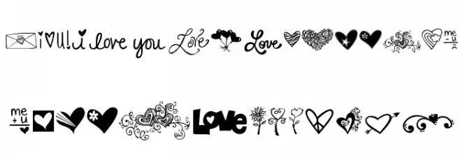 KG Heart Doodles Font UPPERCASE