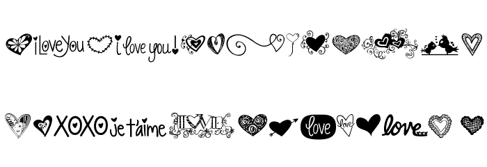 KG Heart Doodles Font LOWERCASE