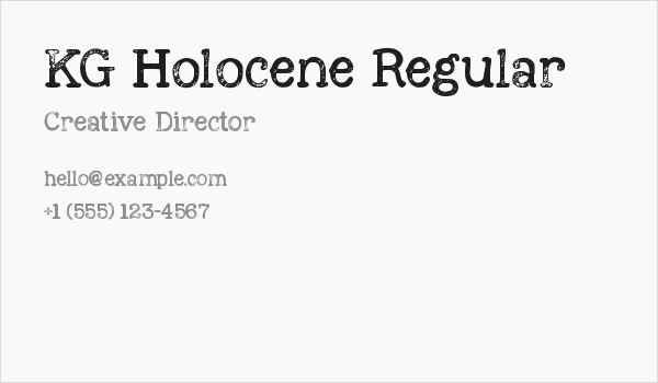 KG Holocene Regular Business Card