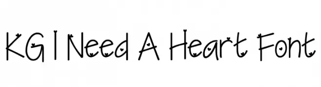 KG I Need A Heart Font  les polices de caractères gratuit tlcharger