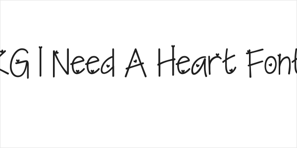 KG I Need A Heart Font Logo
