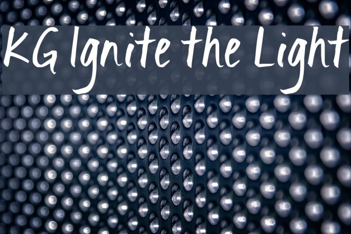 KG Ignite the Light Font examples