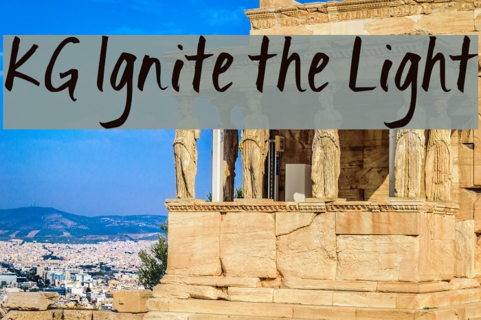 KG Ignite the Light Font examples