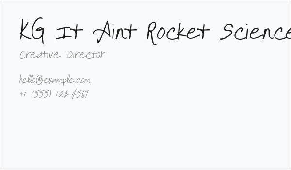 KG It Aint Rocket Science Business Card