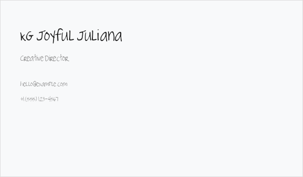 KG Joyful Juliana Business Card