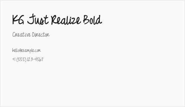 KG Just Realize Bold Business Card