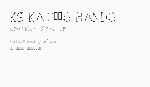KG KAT'S HANDS Business Card