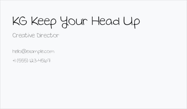 KG Keep Your Head Up Business Card