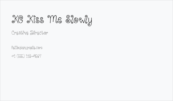 KG Kiss Me Slowly Business Card