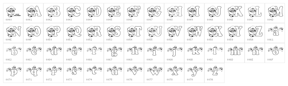 KG LAMBIE PIE Character Map