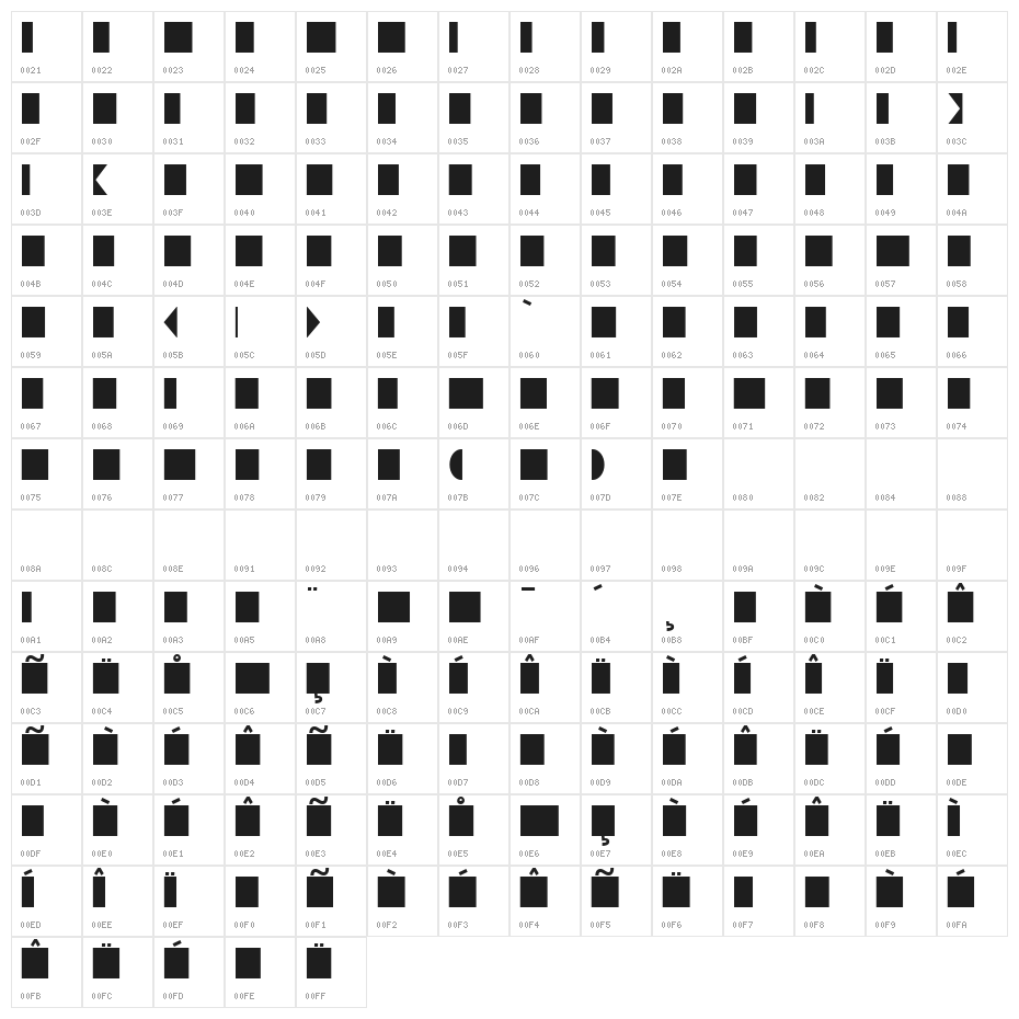 KG Laughter Lines Base Character Map