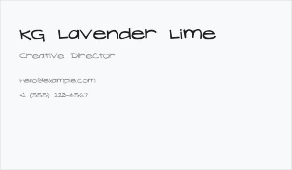 KG Lavender Lime Business Card