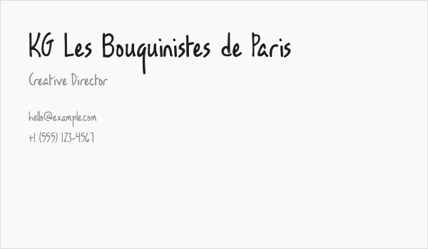 KG Les Bouquinistes de Paris Business Card
