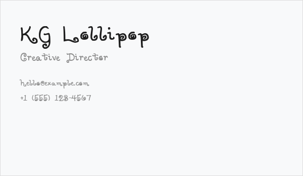 KG Lollipop Business Card