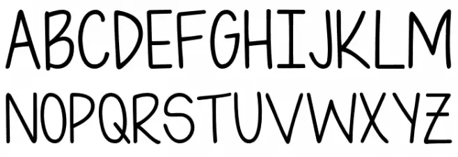 KG Love Molly Font UPPERCASE