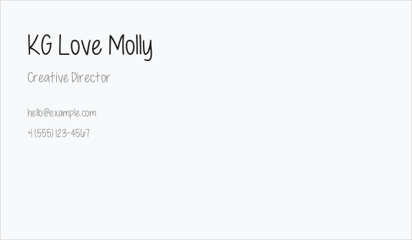 KG Love Molly Business Card