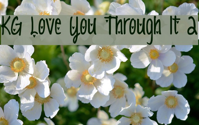KG Love You Through It 2 Font examples