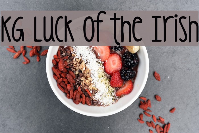 KG Luck of the Irish Font examples