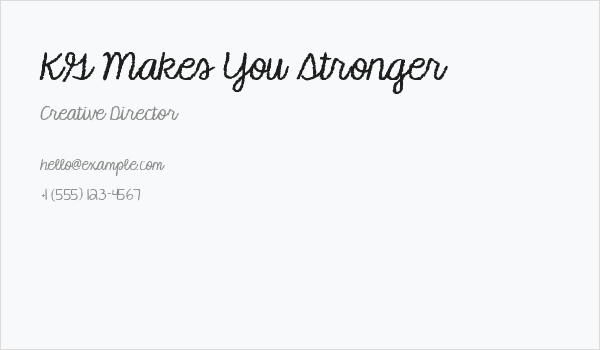 KG Makes You Stronger Business Card