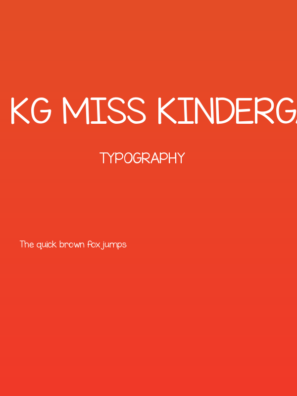 KG Miss Kindergarten Poster