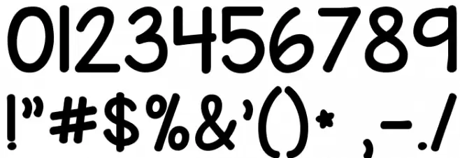 KG Miss Kindy Chunky Font OTHER CHARS