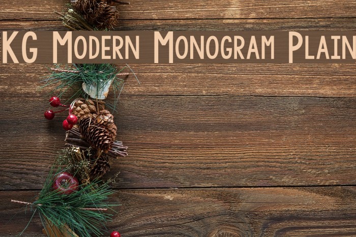 KG Modern Monogram Plain Font examples