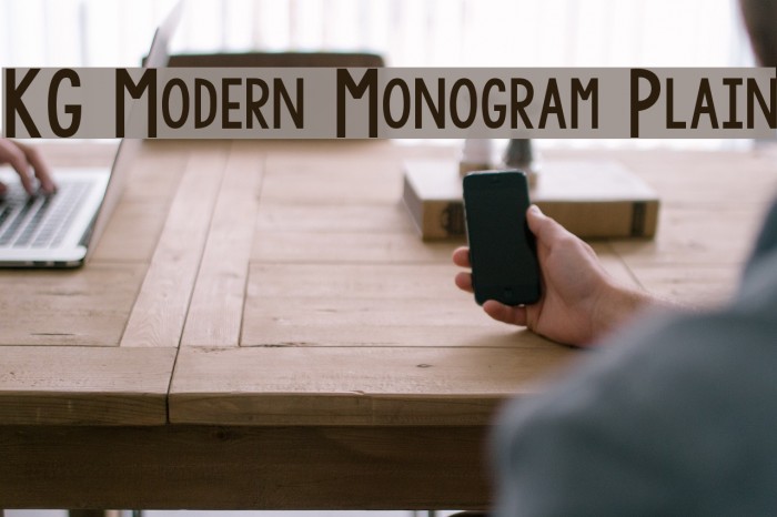 KG Modern Monogram Plain Font examples