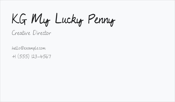 KG My Lucky Penny Business Card
