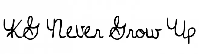 KG Never Grow Up  Frei Schriftart Herunterladen