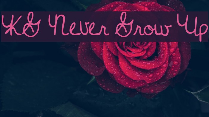 KG Never Grow Up फ़ॉन्ट examples