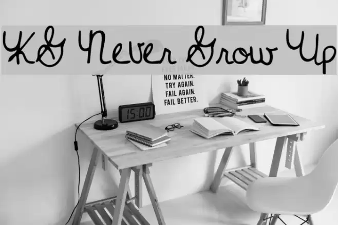 KG Never Grow Up Font examples